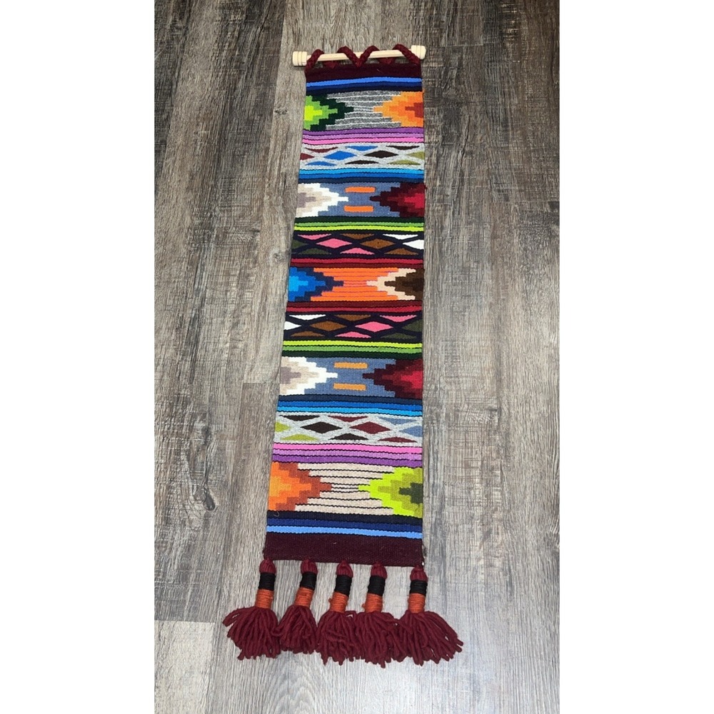 Handwoven Wall Hanging From Ecuador 39" X 8"